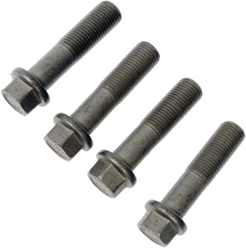 4-pack 13855 Wheel Hub Mounting Bolts compatible with select Subaru models, showing metal bolts for hub-to-knuckle attachment.