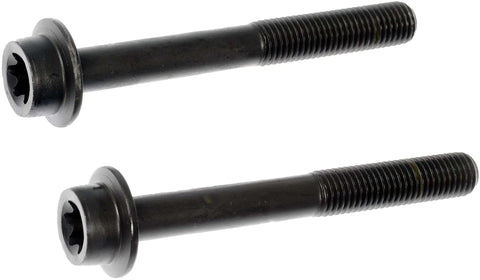 Close-up of 13855 Wheel Hub Mounting Bolts Compatible with Select Subaru Models, 4 Pack showing threaded design and black finish.