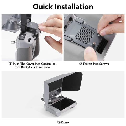 Sun Hood Cover For DJI RC 2 Controller And Joysticks Protector For DJI Mini 4 Pro And Air 3 3in1 Screen Protection Accessory installation process