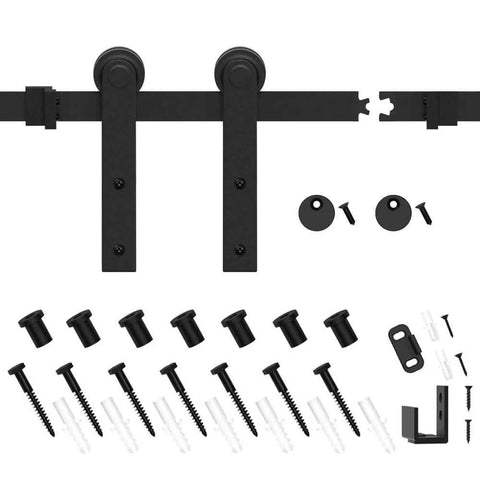 6.6FT Super Mini Sliding Barn Door Cabinet Hardware Kit for Single Door TV Stands and Small Wardrobe Cabinets with I Shape Hanger