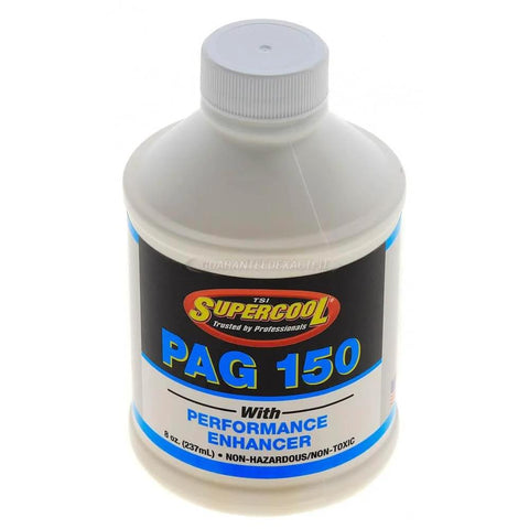 Supercool PAG 150 lubricant bottle with performance enhancer label