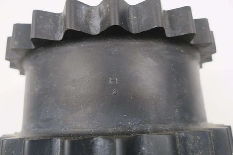 Close-up of Sure-Flex Coupling Sleeve 10J D574620 for industrial shaft connections by TB Woods, showing black heavy-duty material.