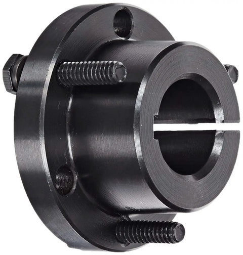 Sure-Grip Bushing For Drive Shaft Mounts With Split Flange And Taper Clamping, Powdered Metal Steel, close-up view