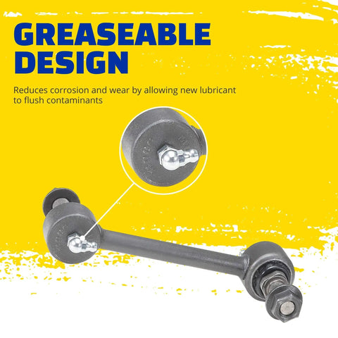 Durable suspension stabilizer bar link for Ford Escape and compatible models with greaseable socket and sealed boot technology.