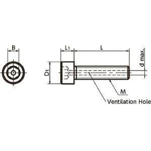 SVST-M5-25 NBK Hex Socket Head Cap Vacuum Vented Screws - Ventilation Hole - Titanium M5 length 25mm Made in Japan