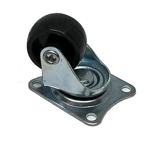 Close-up of one 8 Pack 1 Inch Swivel Caster Wheels With Top Plate And Bearing, Quiet Rubber Base Casters For Carts And Trolleys