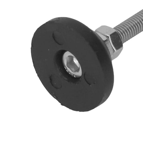 Close-up of Swivel Leveling Mounts Pack Of 2 M6 Thread Furniture Glide with adjustable 50mm nylon rubber pad and metal thread