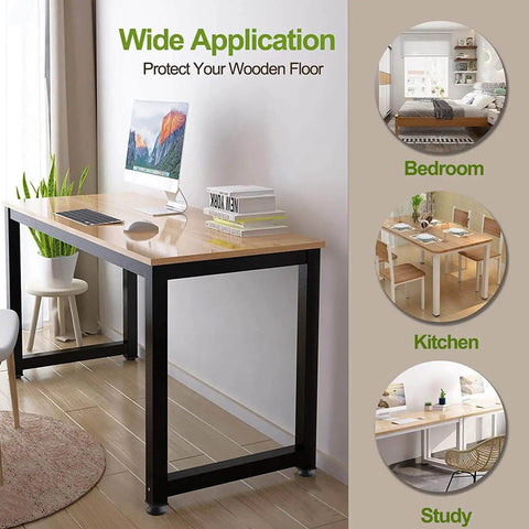 Desk with Swivel Leveling Mounts Pack Of 2 M6 Thread Furniture Glide installed, demonstrating stable support in a study.