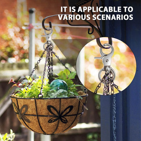 Hanging basket with flowers using 20 Pack 2.36 Inch Trigger Snap Hooks Heavy Duty Swivel Keychain Clips Zinc Alloy for secure hold