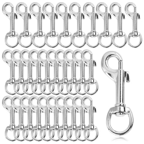 30 Pieces Heavy Duty Swivel Snap Hooks For Dog Leash 2.75 Inch Clasp With 360 Degree Rotation Marine Grade Zinc Alloy Bolt Snap