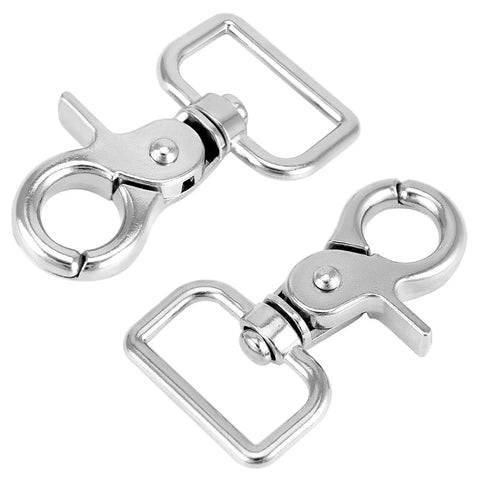 Swivel Snap Hooks 360 Degree Rotation Heavy Duty Trigger Snaps Nickel Plated For Leashes And Tacks 20 Pack, close-up view