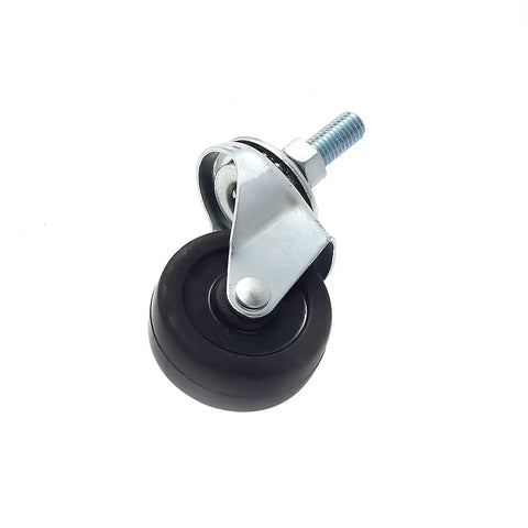 4 Pack Swivel Stem Casters With 2 Inch Rubber Wheels, Three Eighths Inch Threaded Stem, One Point One Inch Stem Length, Heavy Duty Black Casters