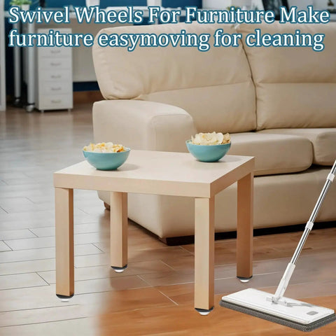 16 Pack Self Adhesive Caster Wheels, 360 Degree Rotating Metal Universal Mini Low Profile Swivel Wheels on table legs