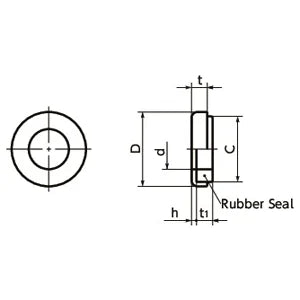 SWS-10-F NBK Seal washer - Rubber Packing Silicone rubber NBK Washers Pack of 5 Washers Made in Japan - VXB Ball Bearings