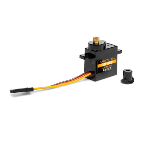 SX108 Micro Gear Servo, SPMSSX108 with 20T spline, metal gears, and wiring for RC models and robots