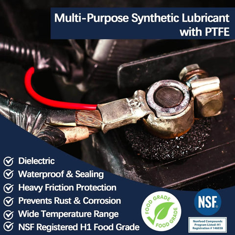 BTAS Dielectric Grease for Electrical Connectors Automotive Spark Plug Boot Battery Terminal Marine Dialectical Electronics Wiring Die Electric Contact Silicone Dialectric Grease 1 oz 1 Pcs applied to battery terminal connector