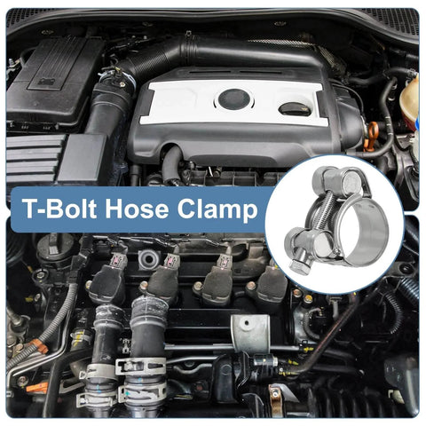 23 To 25 Mm T Bolt Hose Clamp Pack Of 2 For Intercooler Tubing And Radiator Hoses In 0.91 To 0.98 Inch Pipe Made Of 304 Stainless Steel