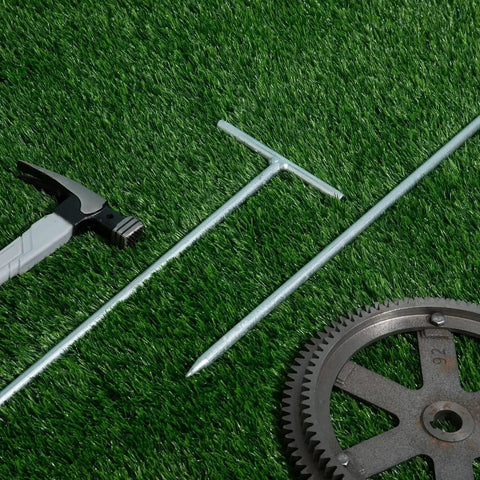 2 Pack 36 Inch T Handle Galvanized Ground Rods Half Inch Diameter 3 Foot Long For Electric Fence And Industrial Power Setups
