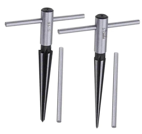 Bridge Pin Hole Reamer Set For Woodworking 1/8 To 1/2 Inch (3 To 13mm) And 5 To 16mm T Handle Handheld Chamfer Reamer With 6 Flutes