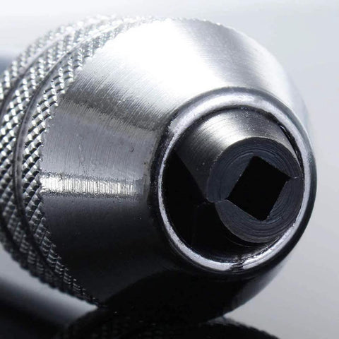 Close-up of QISF Adjustable T-Handle Ratchet Tap Holder Wrench showing the metal finish and gripping area