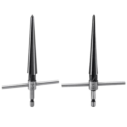 Two Piece T Handle Taper Reamer Set For Bridge Pin Holes Pro Grade With Six Fluted Chamfer Reamers For Woodworking Eyech