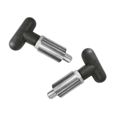 T knob Spring Loaded Pop Pin Spring Loaded Zinc Plated Steel Plunger POP Pull Pin, Black Plastic T-Handle Knob, 3/8" Diameter