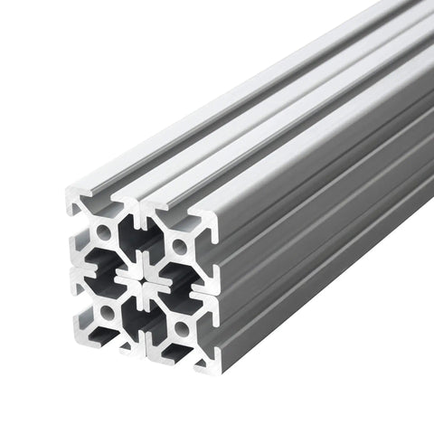 1 Inch By 1 Inch T Slot Aluminum Extrusion 1010 Series European Standard Anodized Silver for DIY projects, 1220mm length, side view
