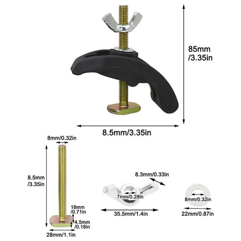 4 Pcs Arcuate Press Plate Clamp For CNC Engraving Machines And T Slot Router Tables High Precision Fixture dimensions