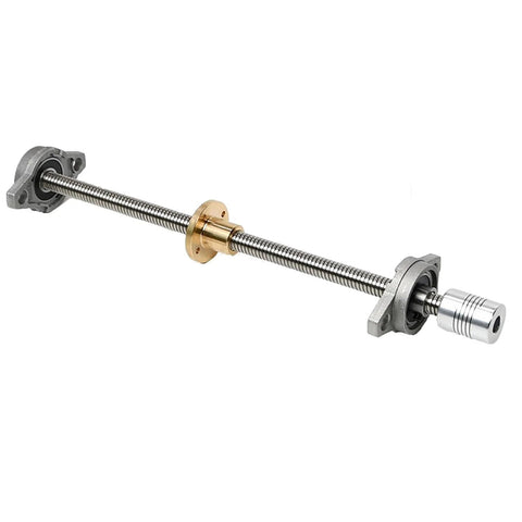 ✝️ T10 lead screw set 140mm / 5.51 inch + brass nut + coupler + kfl10 pillow bearing block for smooth installs