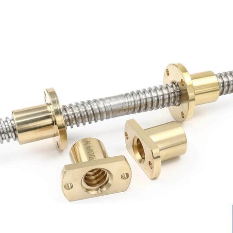 ✝️ T12 12mm lead screw 23.62 inch / 600mm length, right and left hand bi direction lead screw with 2pcs brass nuts visible