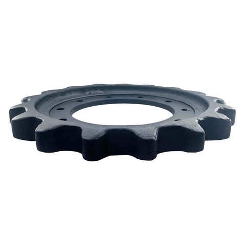 Side view of ✝️ T254141 Track Sprocket for JD 319D 319E 323D 333E, black steel construction, replaces T370852