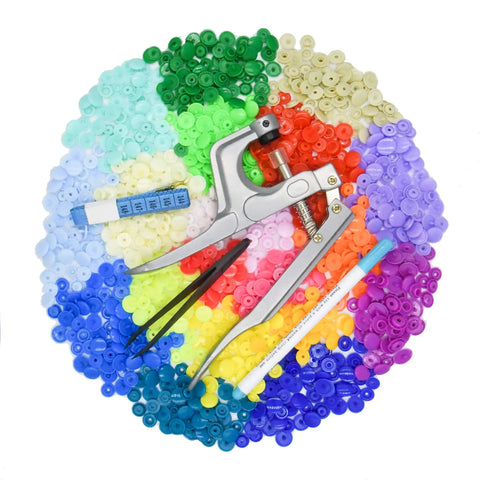 Easy Snap Fastener Kit With Pliers, 360 T5 Plastic Buttons, 24 Colors With 15 Sets Per Color, Includes Male And Female Buttons