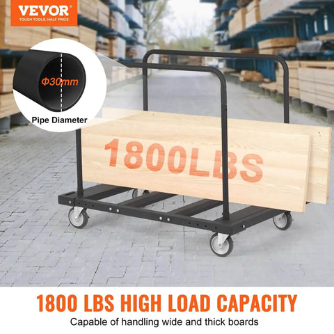 Heavy Duty Folding Table Cart With 5 Inch Swivel Wheels And 1800 Lbs Capacity, Drywall Dolly Cart For Garage in warehouse