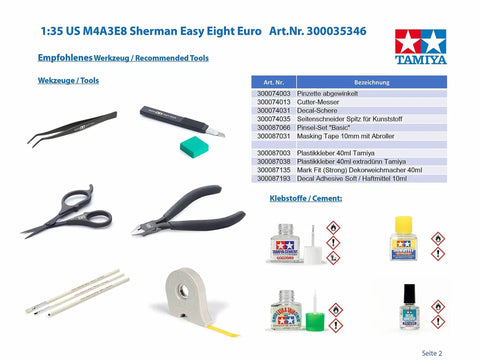 Realistic 1 To 35 US Medium Tank M4A3E8 Sherman Scale Plastic Model Kit With Slide Molded Turret And Welded Hull Texture tool list