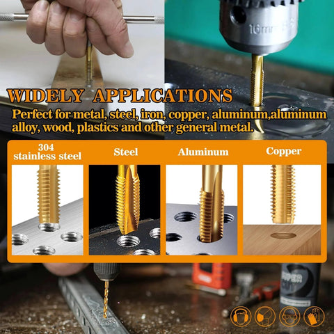 M5x0.8 Tap And 4.2mm HSS Drill Bit Set For Metal With M2 Taps Titanium Plated In Storage Box used on various metals