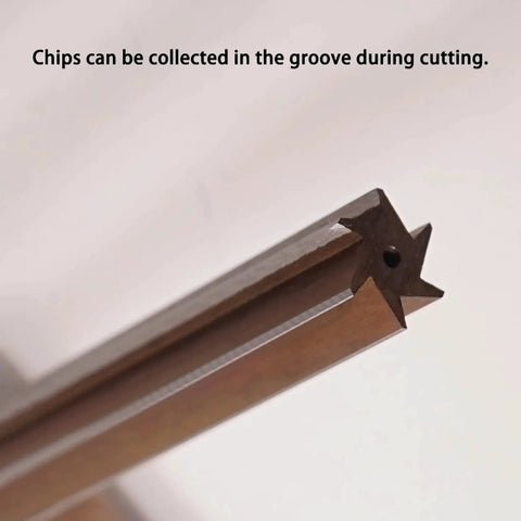Close-up of sharp cutting edge on 7 Piece 1 To 50 Taper Pin Hand Reamer Set For Precision Metalworking, showing chip collection groove.