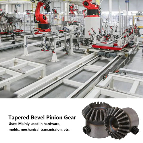 Tapered Bevel Gear Wheels 6mm 1 Modulus 20T Set For Hardware in a factory setting with machinery in the background