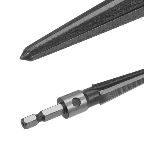 Close-up of Two Piece Tapered Hand Reamer Set For Guitar Bridge Pin Holes And More Great For Wood Metal Plastic By Harfington