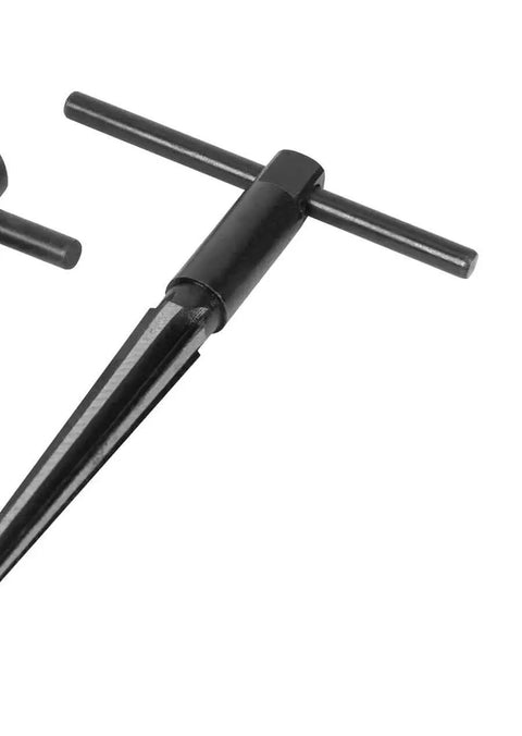 Close-up of Tapered Reamer Set With T Handle For Aligning Holes And Removing Burrs From Pipe Tubes And Conduit Carbon Steel