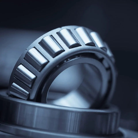 Close-up of 2788/2720 Tapered Roller Bearing Cone and Cup Set 1.5" Bore 3" O.D. 1.01" Width 2pcs, showing metal rollers and housing