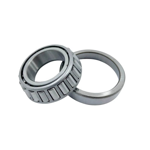 Tapered Roller Bearing LM67048 LM67010 1-1/4'' for 5000-6000 Axles, Set of 4 shown in silver metal, close-up view.