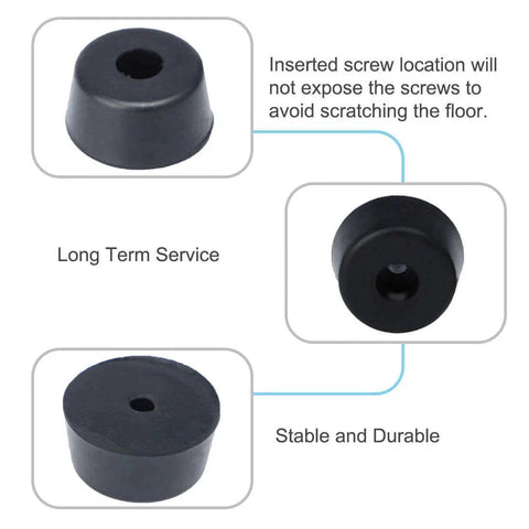 Diagram showing Tapered Rubber Pad Feet Bumper Washer 28mm Diameter By 14mm Height 4 Pack Black For Furniture with features highlighted