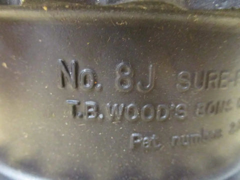 Close-up of T.B. Wood's logo on Heavy Duty Sleeve Coupling Insert EPDM Rubber For Motors Pumps Compressors Blowers Conveyors