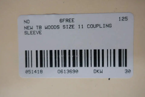 Barcode label for SureFlex Coupling Sleeve D613690 11E for TB Woods Shaft Couplings Ten Point Five Inch Electronic Component