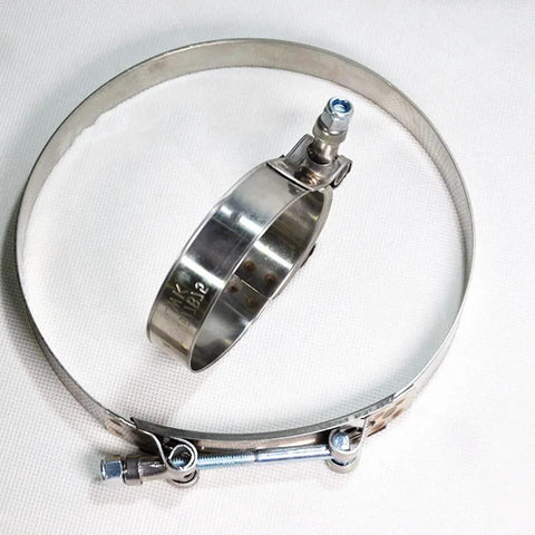 TBolt Hose Clamp Heavy Duty Adjustable Clip For 3 Inch Hose ID Stainless Steel Bolt Band Floating Bridge Nylon Insert Locknut 2 Pack