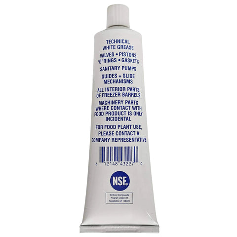 Back view of Petrol-Gel Lubricant, 4oz tube with product details and barcode visible, emphasizing food-safe use.