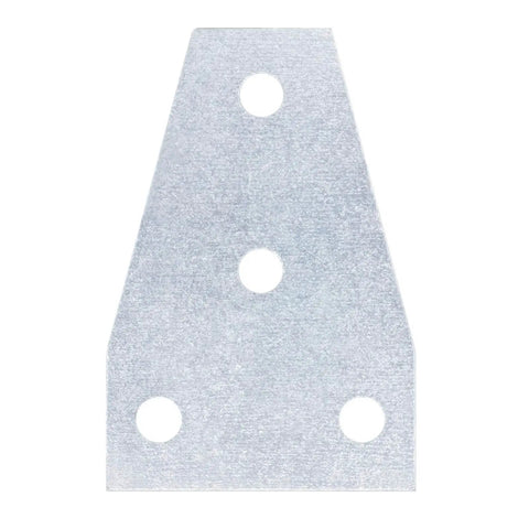 Flat Tee Plate Connector Bracket For One And Five Eighths Inch Strut Channel Four Hole Carbon Steel With Electro Galvanized Finish