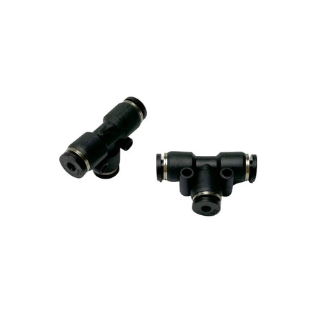 Easy Tee Push Connect Fitting One Eighth Inch OD PBT Plastic Quick Connect For Air And Vacuum Lines Pack Of Five One Touch Lock