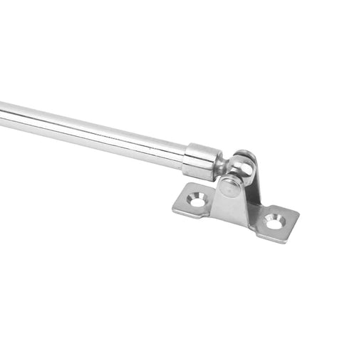 Hatch adjuster rod, stainless steel, with mounting bracket and two-hole base plate
