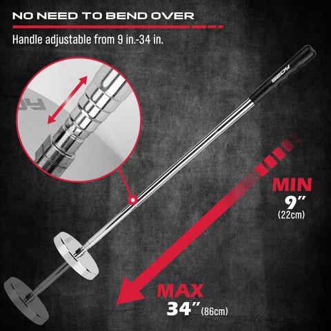 Image of Telescoping Magnetic Sweeper Pickup Tool With Retractable Reach From 8.6 Inches To 33 Inches And 35 Pound Pull Strength